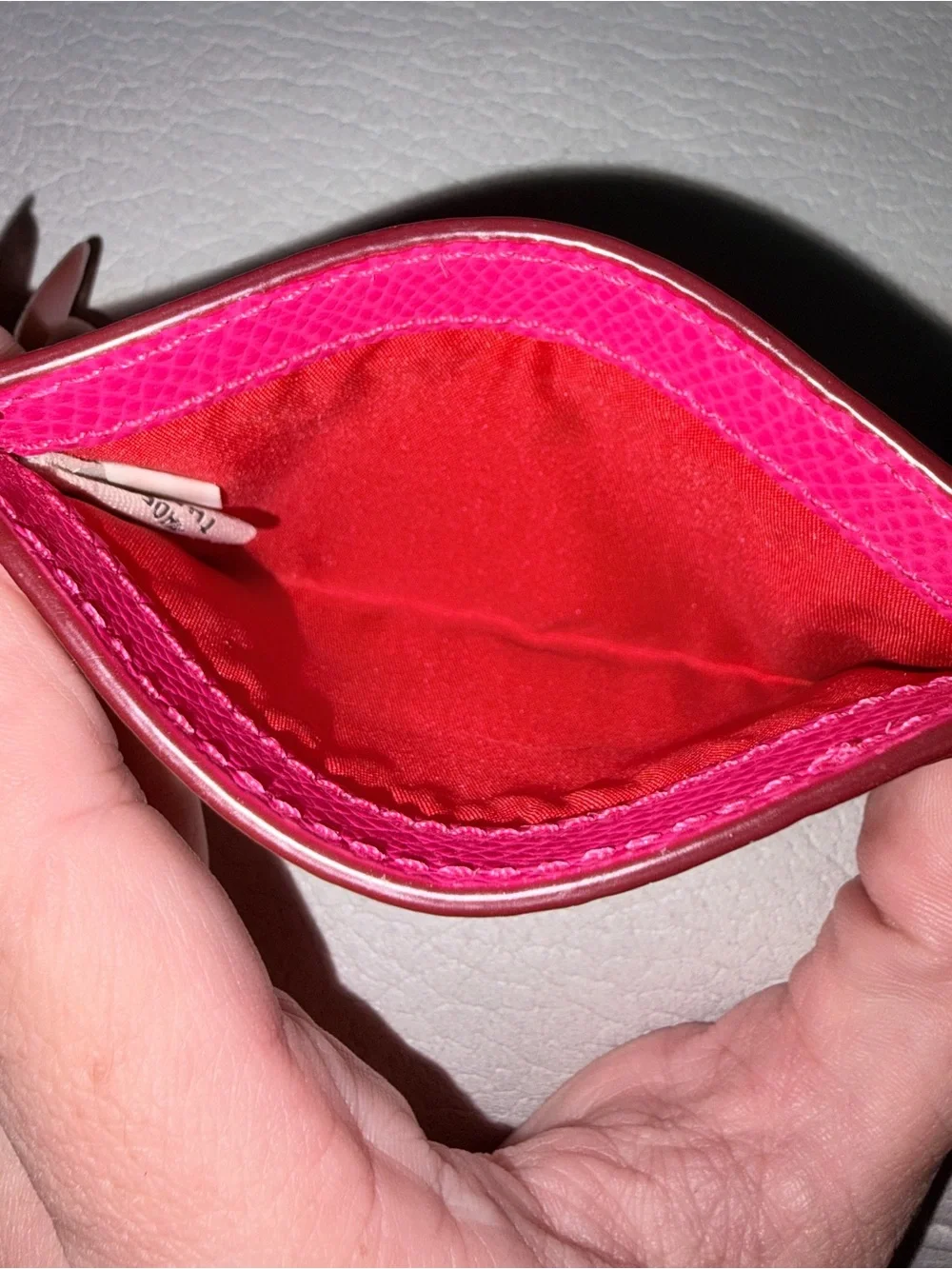 Coach Pink and Red Card Case Wallet